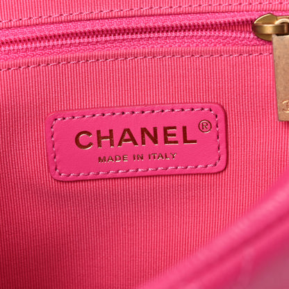 Chanel Shiny Caviar Quilted Chain Melody Backpack Pink 5 of 10