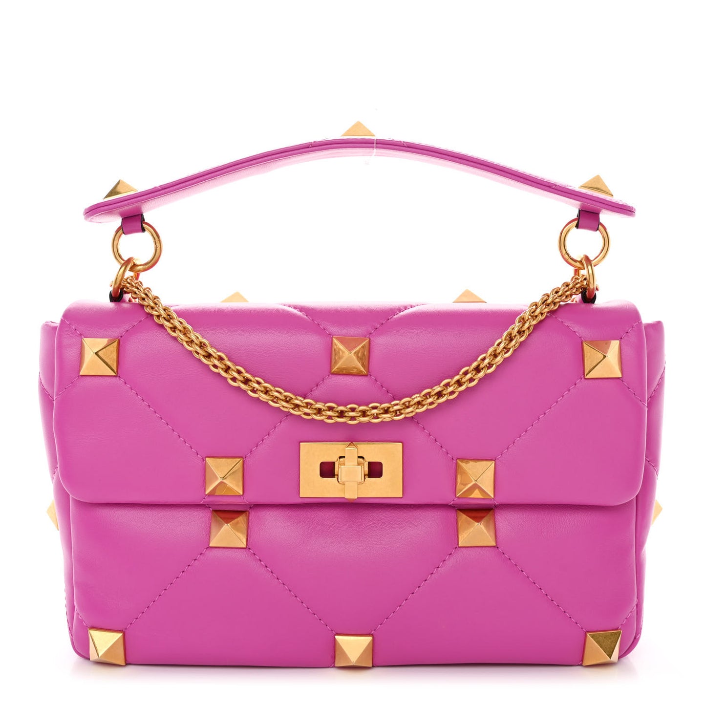 Nappa Large Roman Stud Shoulder Bag Radiant Orchid