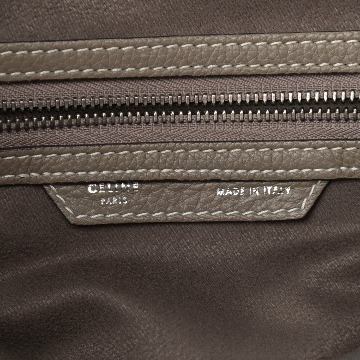 Celine Drummed Calfskin Mini Luggage Souris 6 of 14