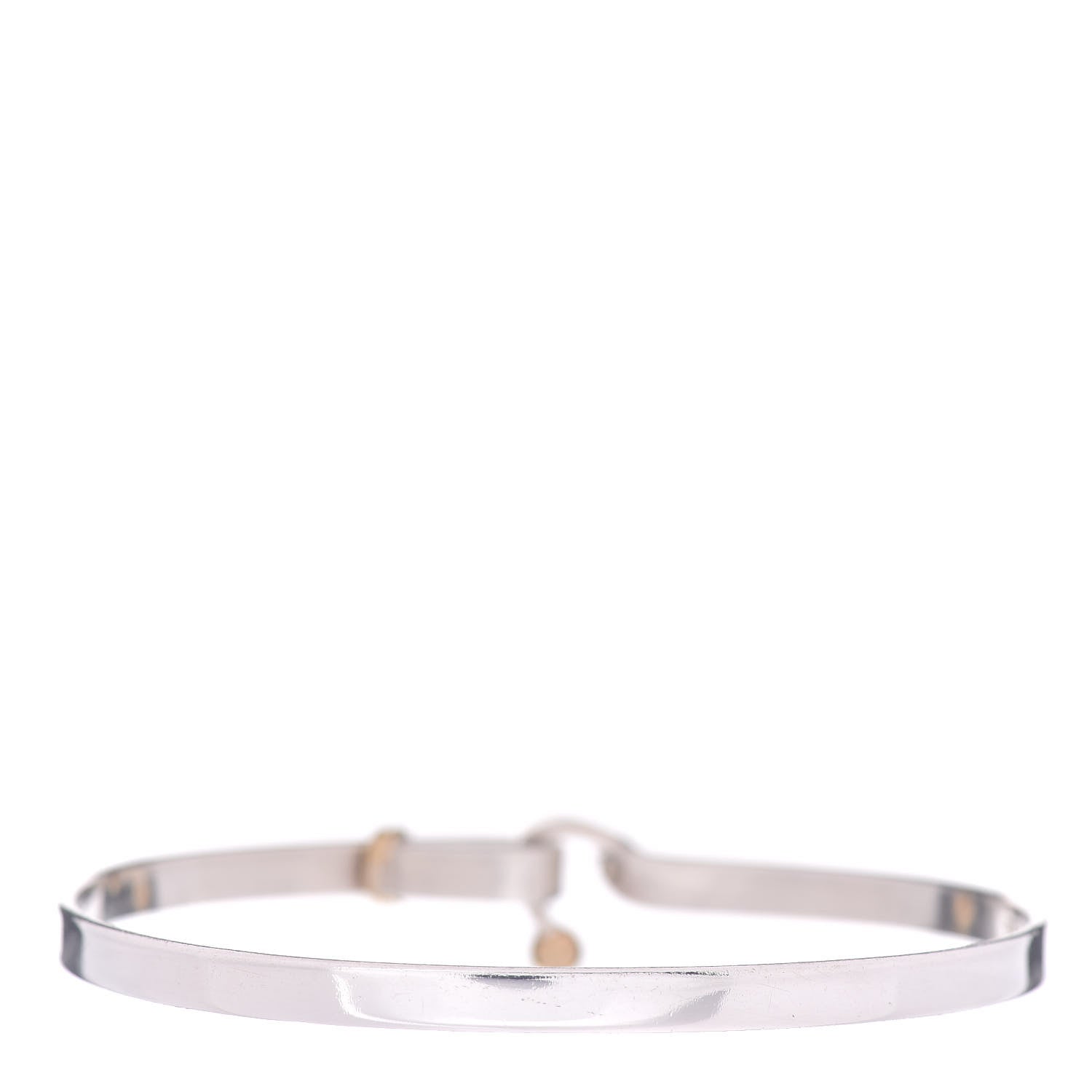 Tiffany Sterling Silver 18K Yellow Gold Hook Eye Bangle Bracelet 3 of 4