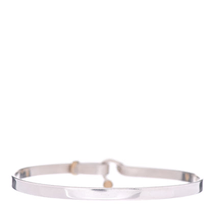 Tiffany Sterling Silver 18K Yellow Gold Hook Eye Bangle Bracelet 3 of 4