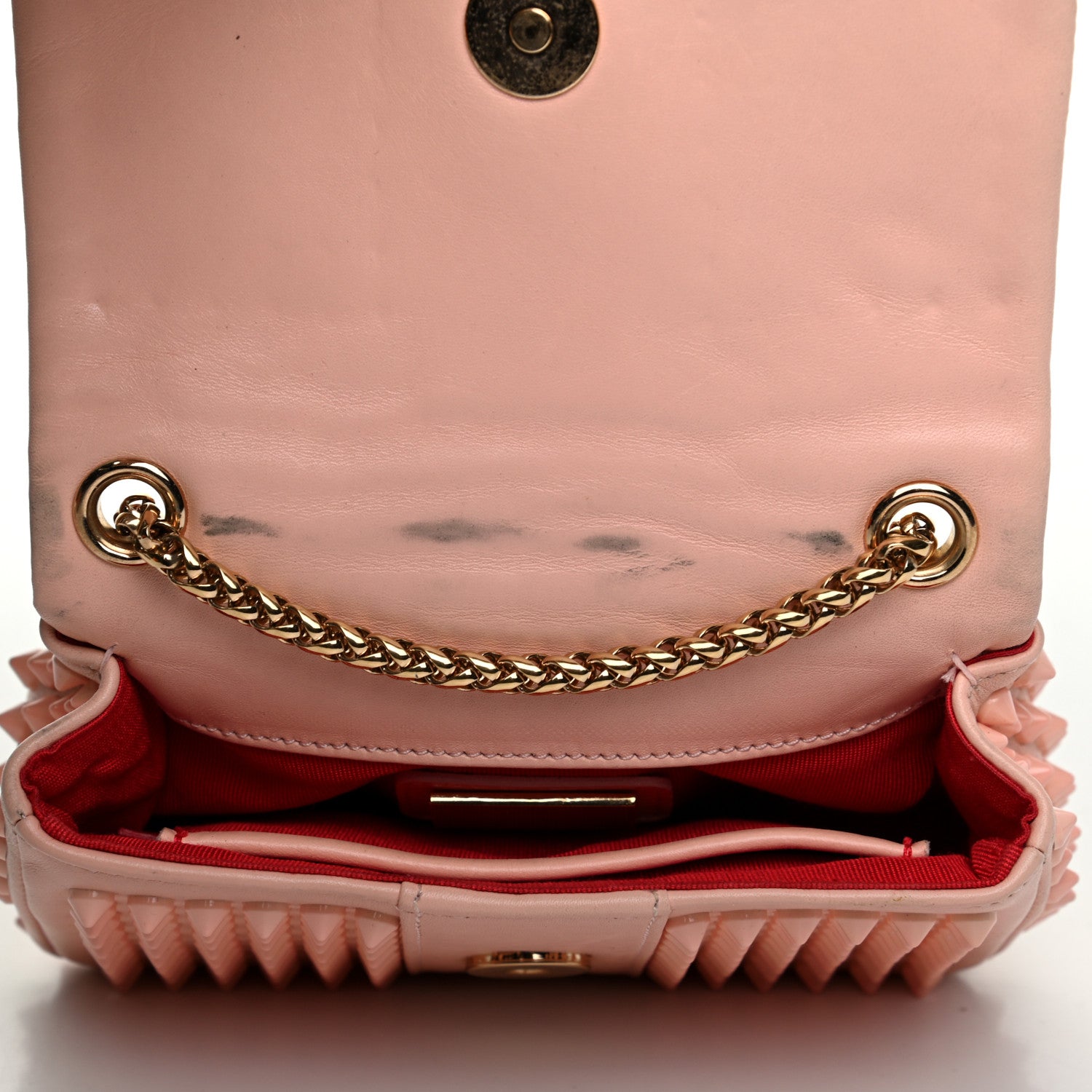 Christian Louboutin Calfskin Spiked Sweety Charity Crossbody Bag Jupon Pink 10 of 11
