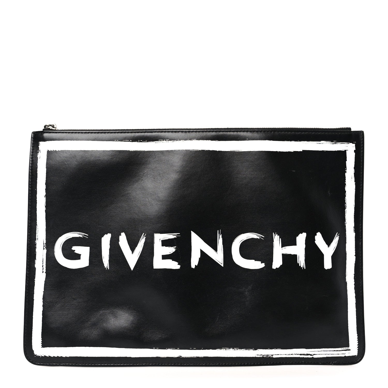 Givenchy Smooth Calfskin Graffiti Paint Logo Pouch Black 1 of 9