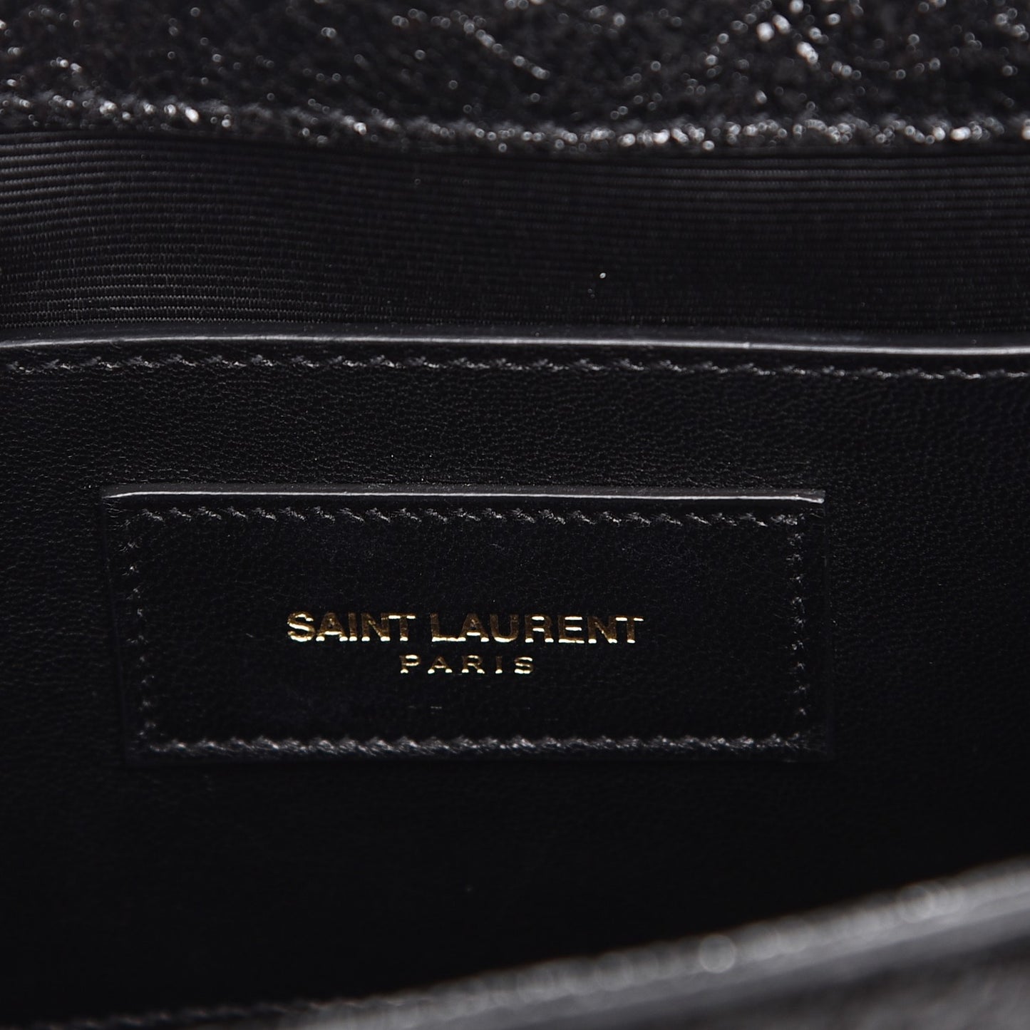 Metallic Crackled Calfskin Shoulder Bag Black