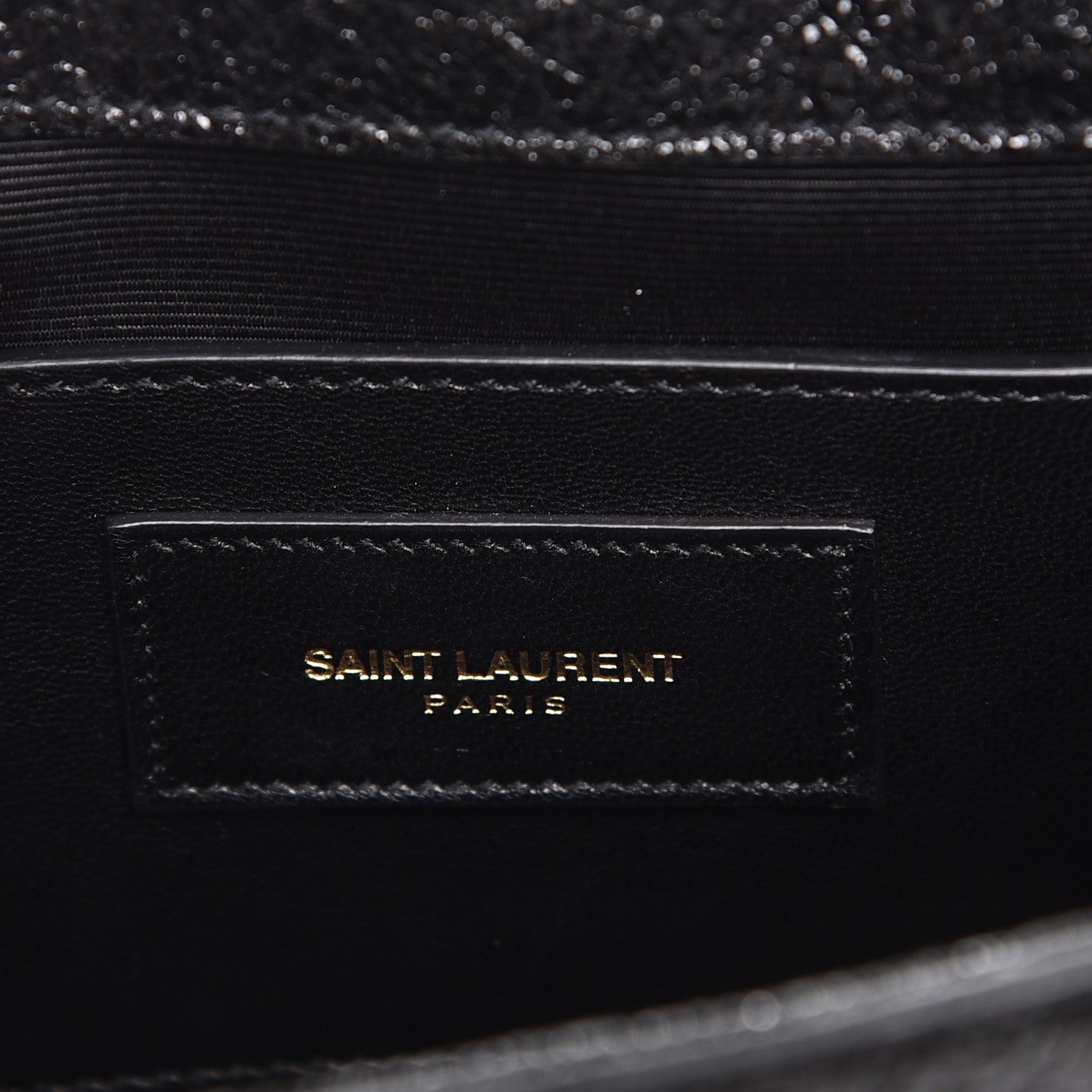 Saint Laurent Metallic Crackled Calfskin Shoulder Bag Black 6 of 7