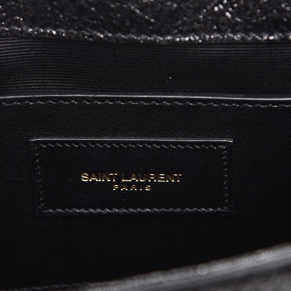 Saint Laurent Metallic Crackled Calfskin Shoulder Bag Black 6 of 7