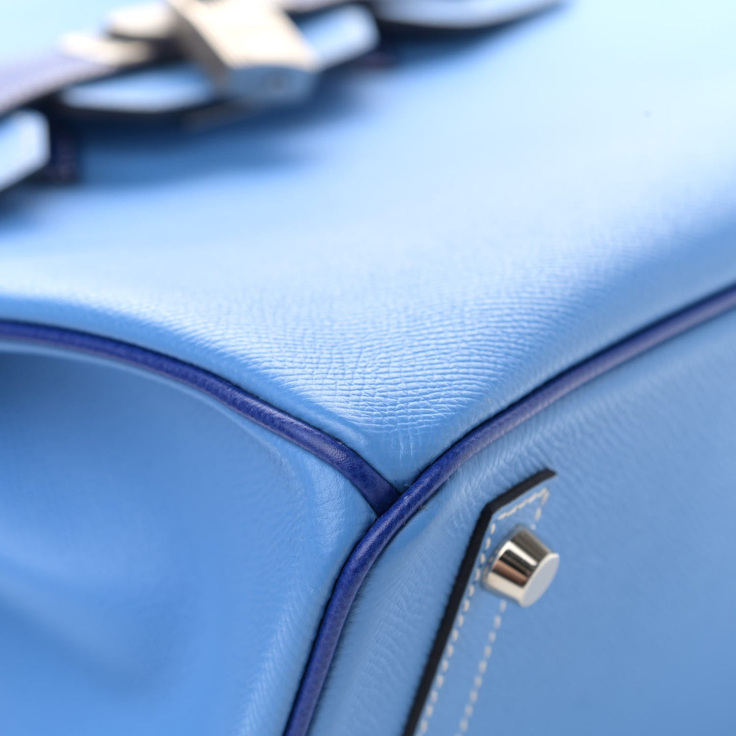 Epsom Horseshoe Bi Color Birkin 30 Bleu Paradis Bleu Electrique