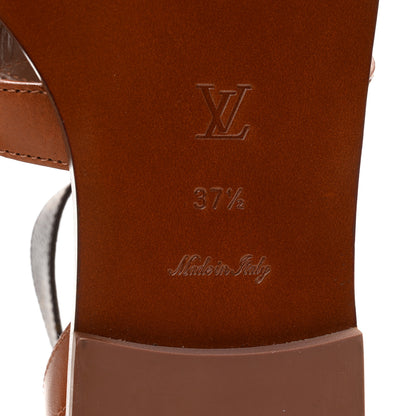Louis Vuitton Calfskin Game On Playful Flat Sandals 37.5 Brown 7 of 10