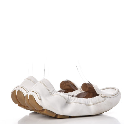 Prada Vitello Daino Logo Loafers 40 Talco 4 of 14
