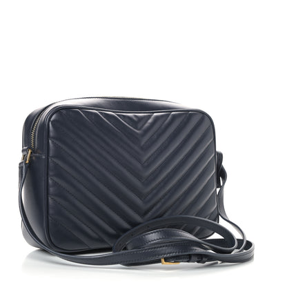 Saint Laurent Calfskin Matelasse Monogram Lou Camera Bag Navy 2 of 9