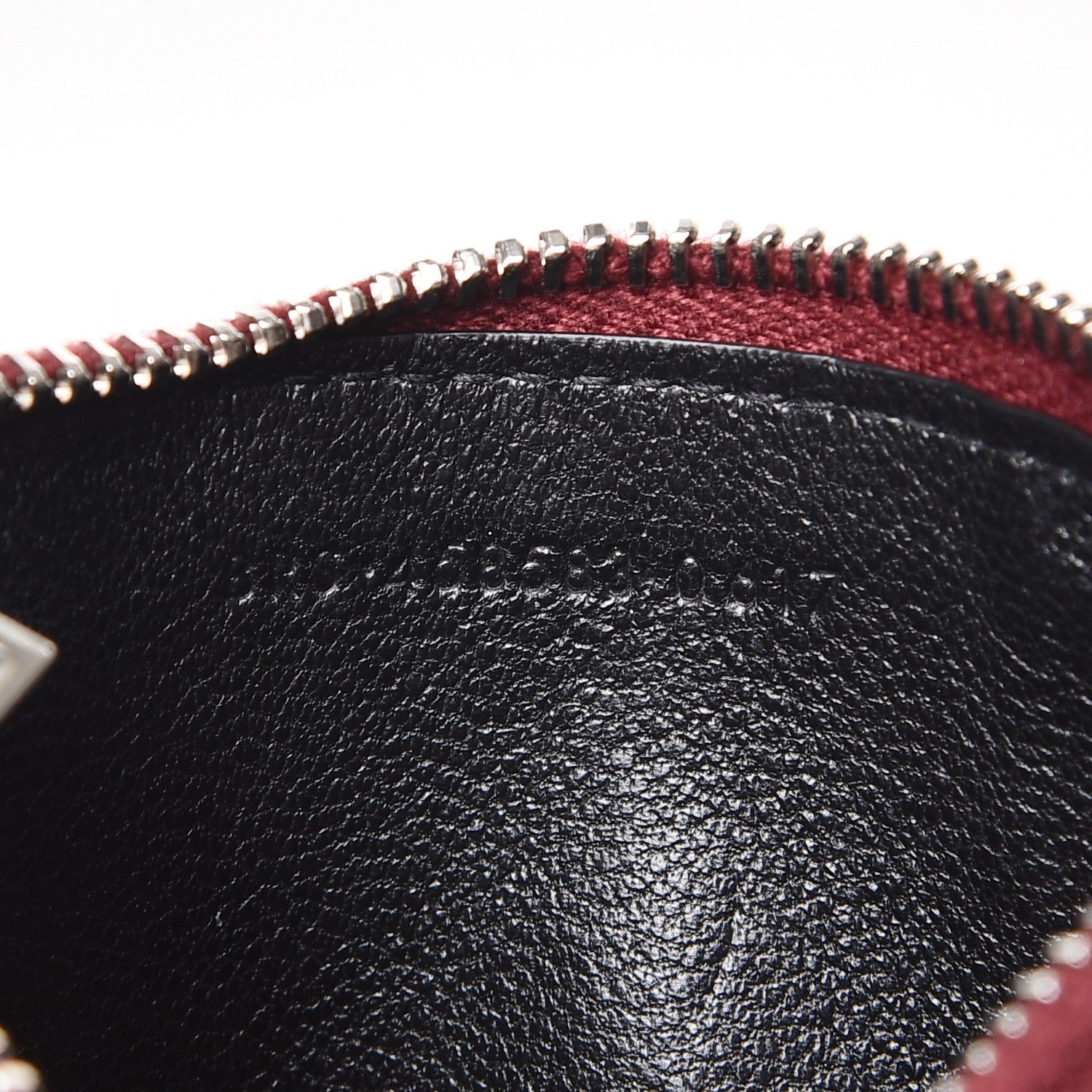 Saint Laurent Grained Calfskin 5 Fragments Zip Pouch Card Holder Burgundy 7 of 7