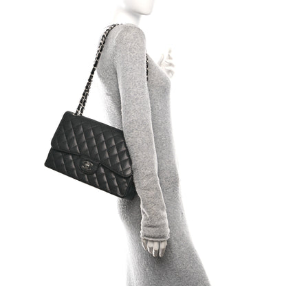 Chanel Caviar Quilted Jumbo Double Flap Black 2 of 12