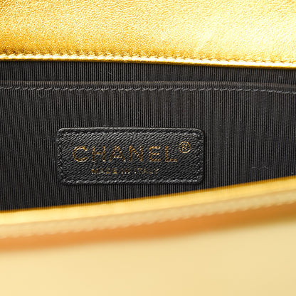 Chanel Metallic Patent Calfskin Quilted Medium Boy Flap Gold 5 of 9