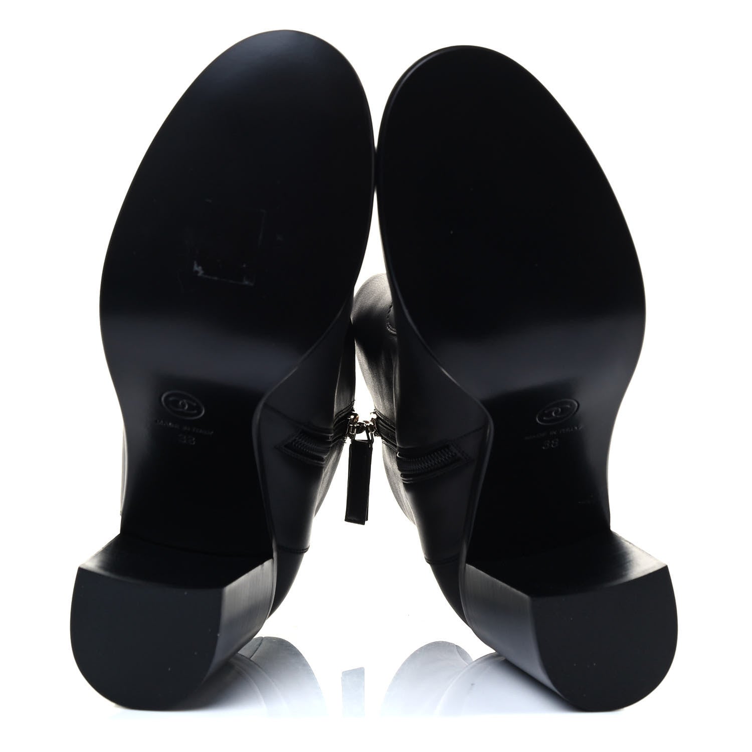 Chanel Calfskin CC Short Boots 38 Black 5 of 8