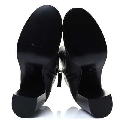 Chanel Calfskin CC Short Boots 38 Black 5 of 8