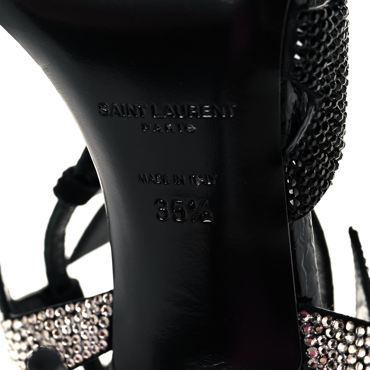 Saint Laurent Ayers Stardust Strap 105 Sandals 35.5 Black 6 of 8