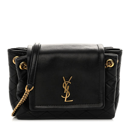 Saint Laurent Lambskin Quilted Monogram Mini Nolita Black 1 of 9