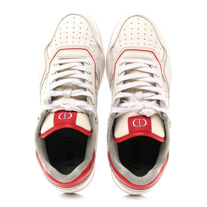 Christian Dior Smooth Calfskin Oblique Galaxy Perforated Mens B27 Low Top Sneakers 44 White Red 2 of 12