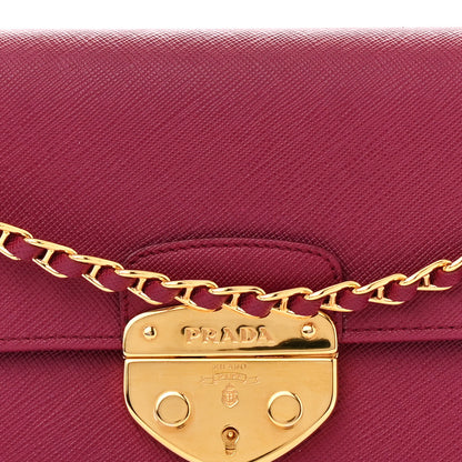 Prada Saffiano Lux Sound Wallet On Chain Ibisco 8 of 15