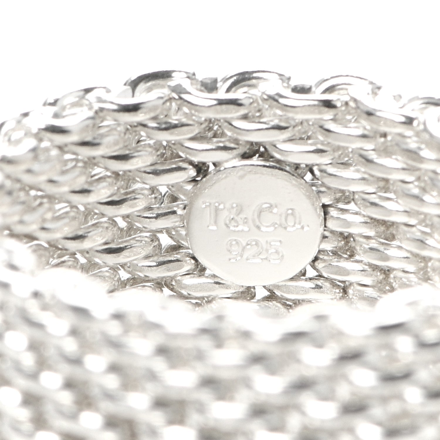 Tiffany Sterling Silver Somerset Mesh Ring 53 6.5 4 of 4