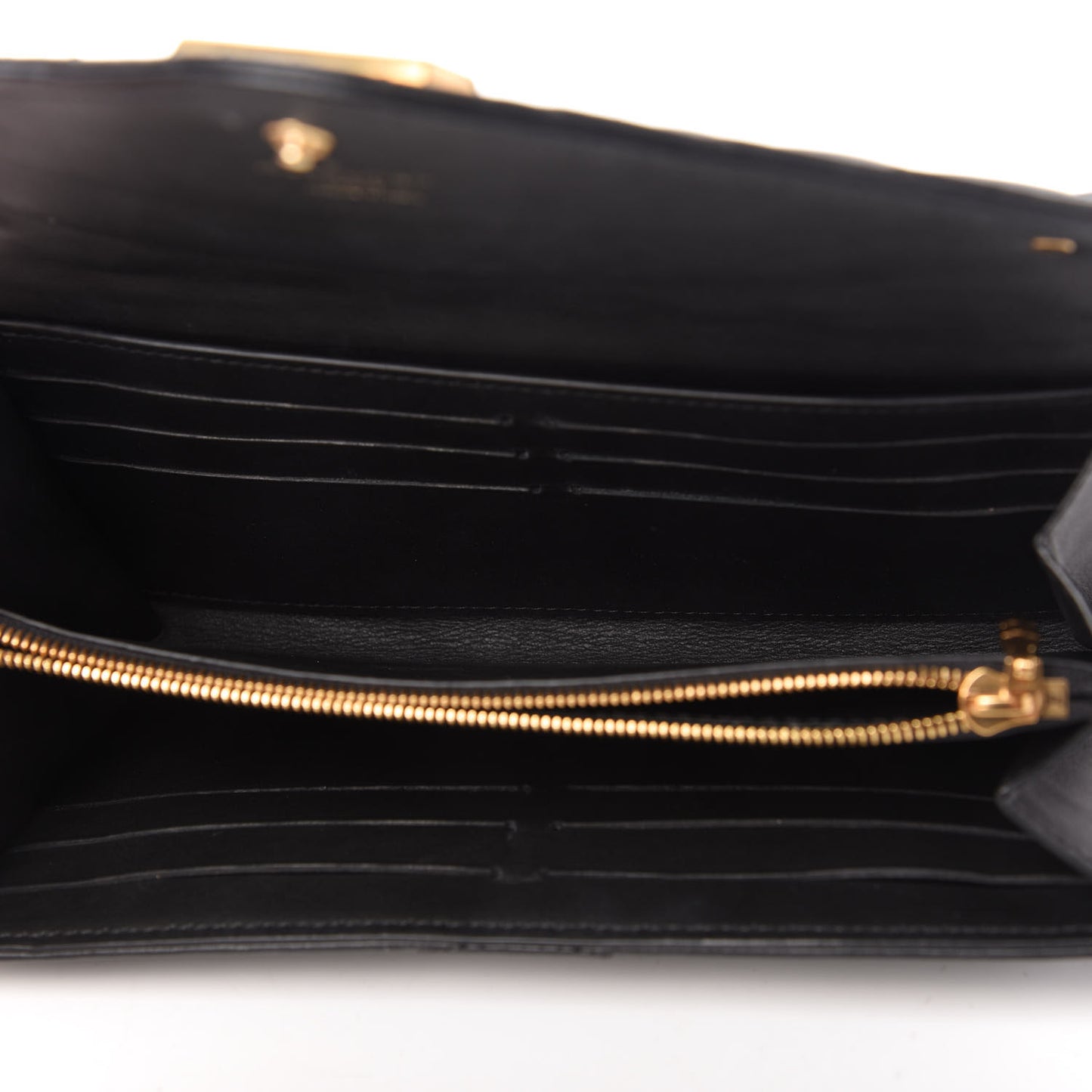 Calfskin Love Lock New Wave Long Wallet Black