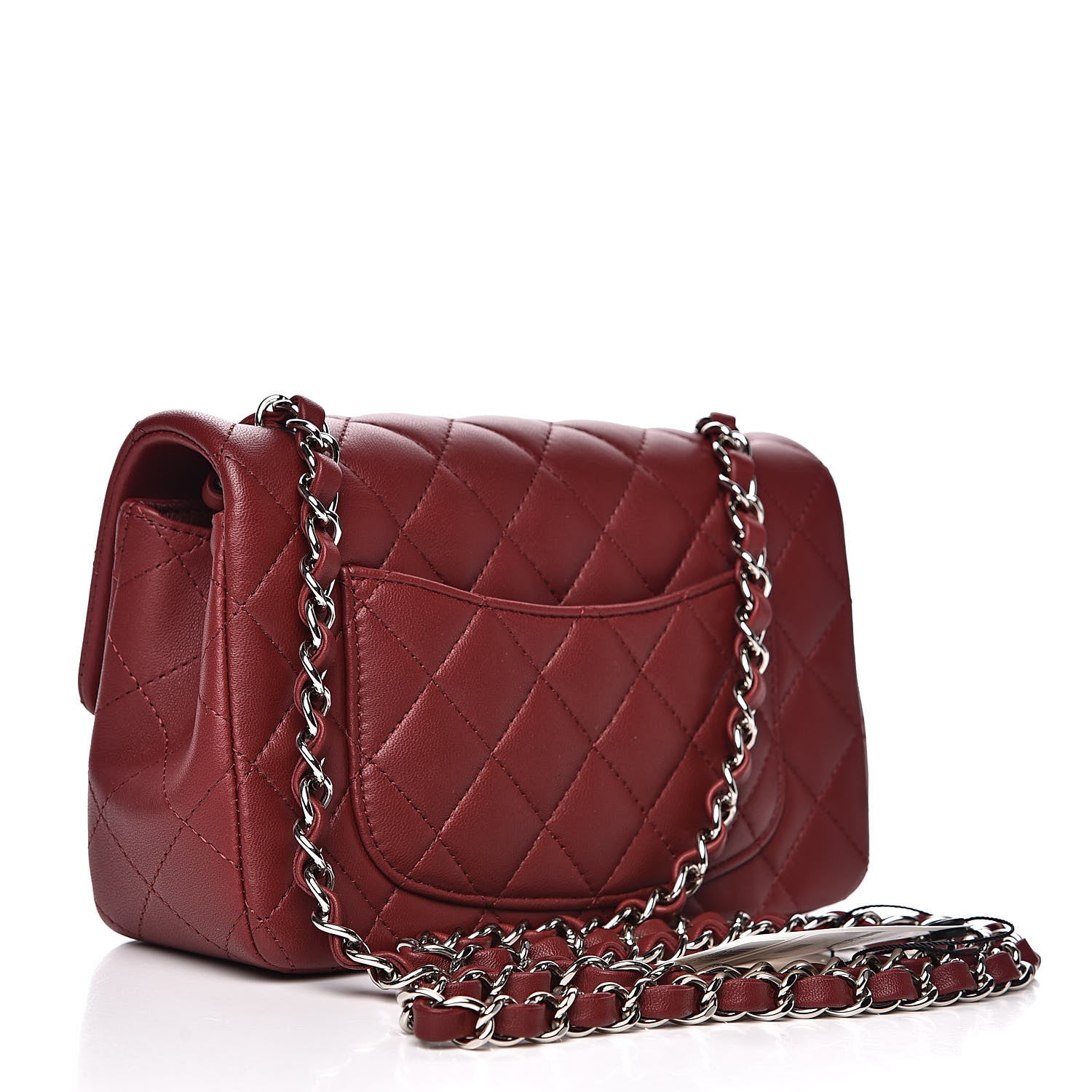 Chanel Lambskin Quilted Mini Rectangular Flap Burgundy 3 of 11