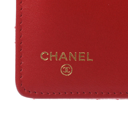 Chanel Caviar Quilted Yen Wallet Dark Red 6 of 8