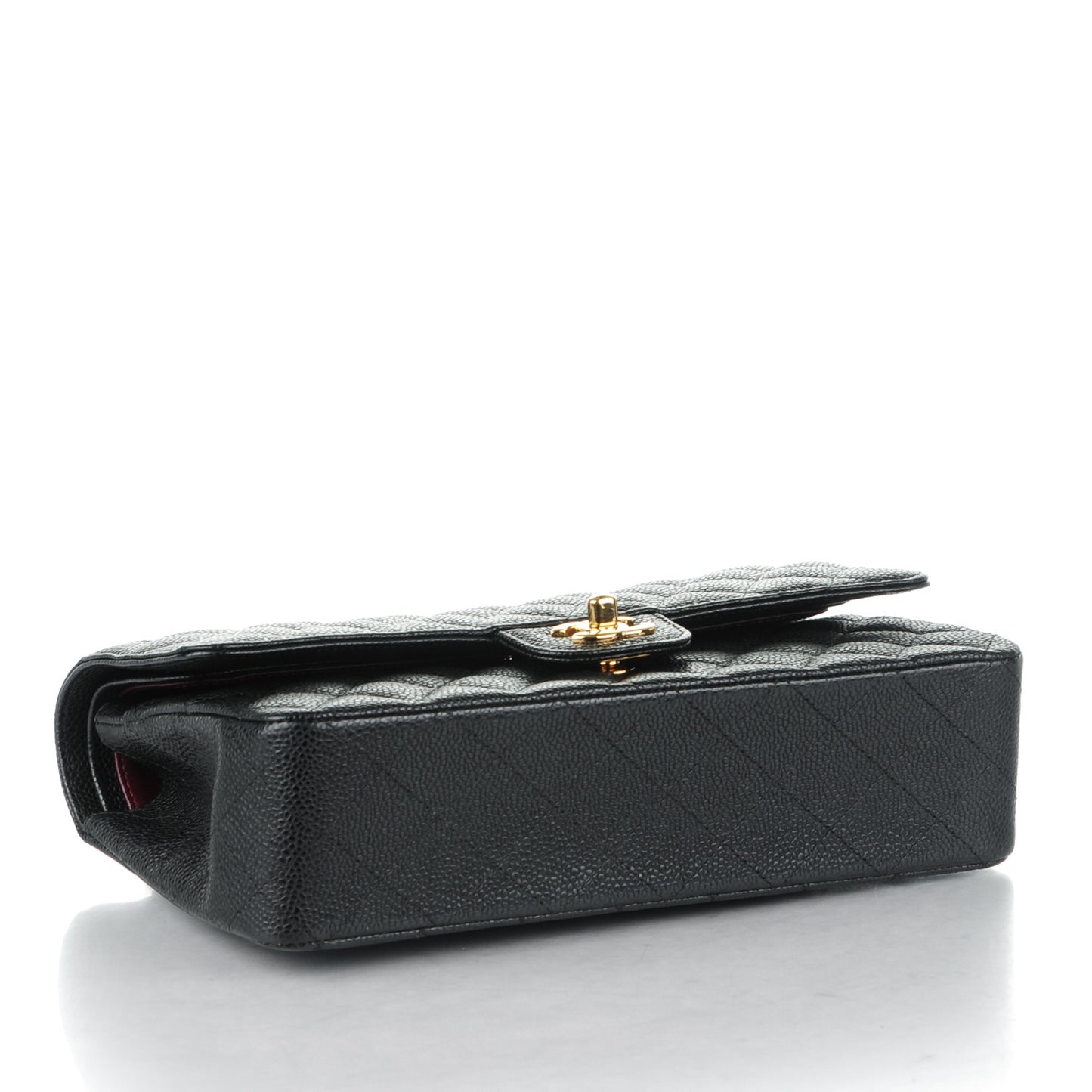 Caviar Quilted Medium Double Flap Black