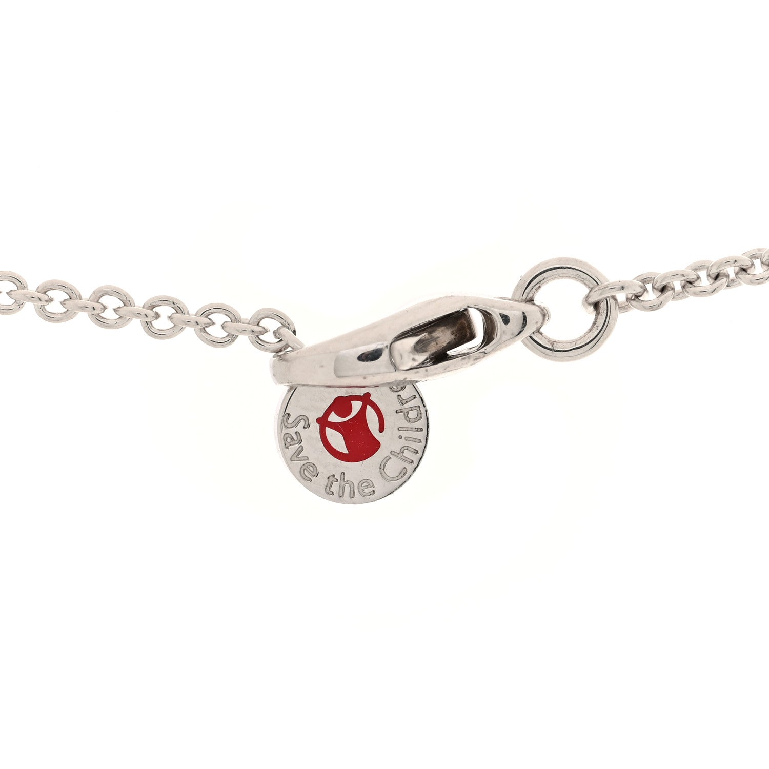 Bulgari Sterling Silver Ceramic Save The Children Pendant Necklace 5 of 6