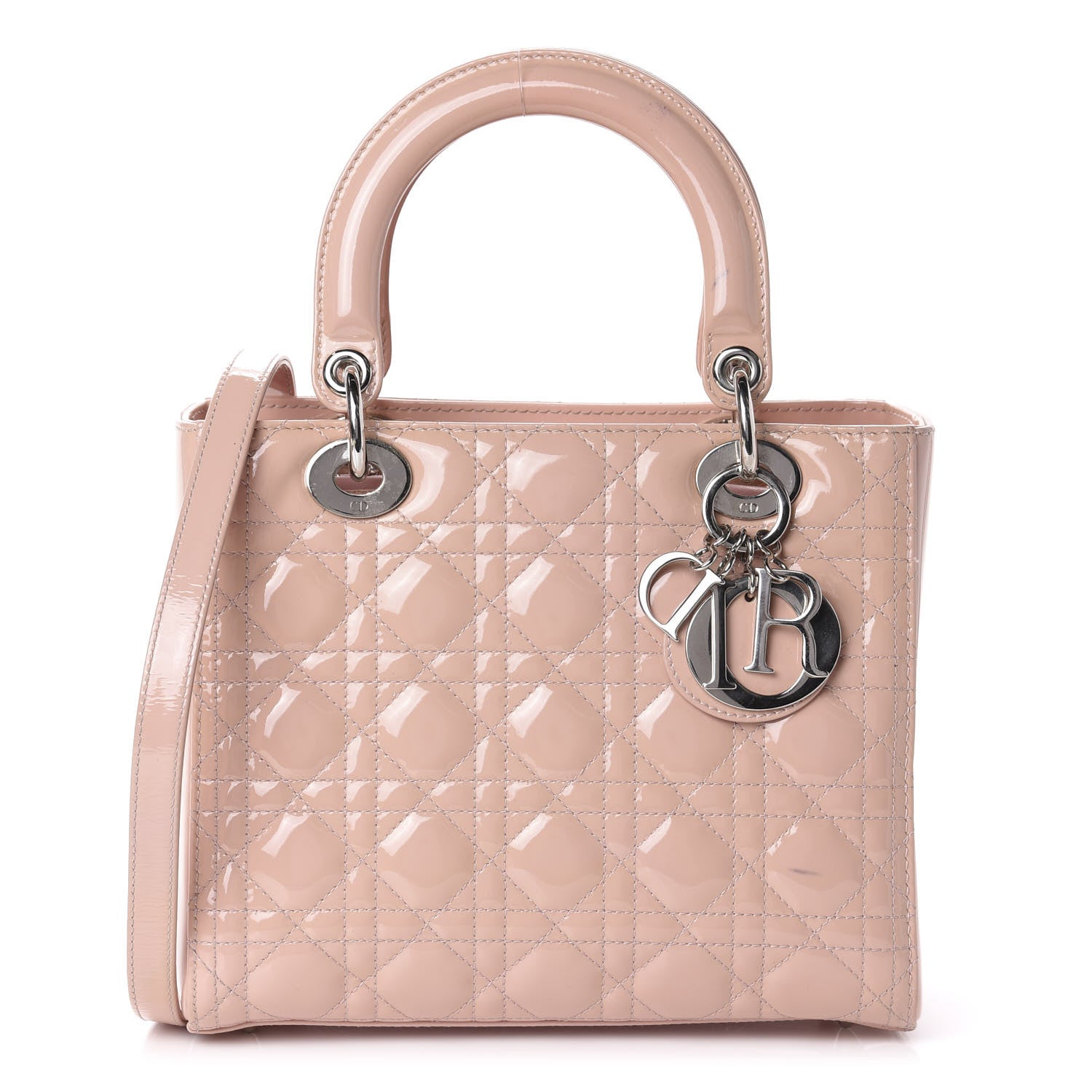 Christian Dior Patent Cannage Medium Lady Dior Rose Clair 1 of 14