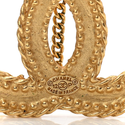 Chanel CC Drop Earrings Matte Gold 4 of 4