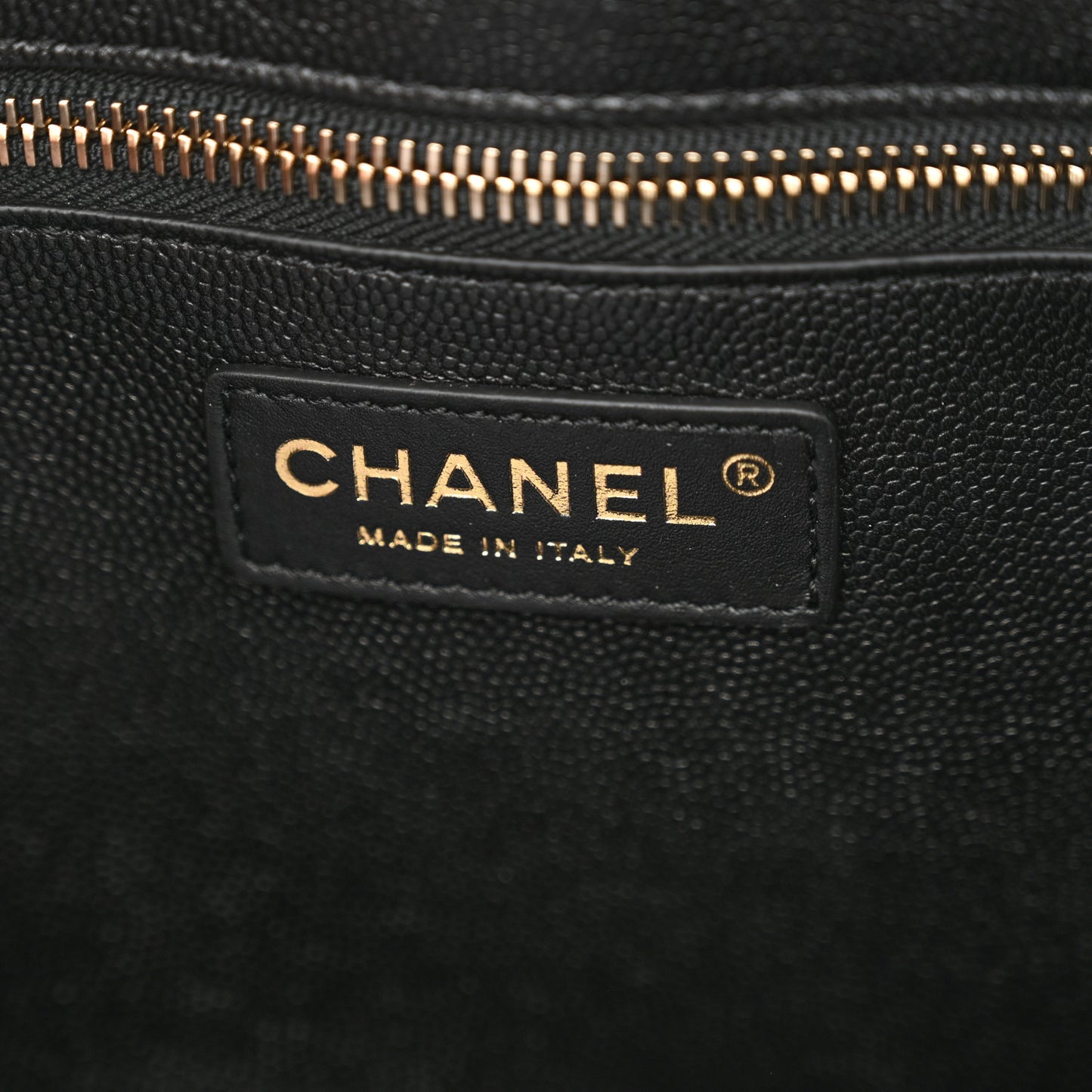 Caviar Quilted Small Shopping Tote Black