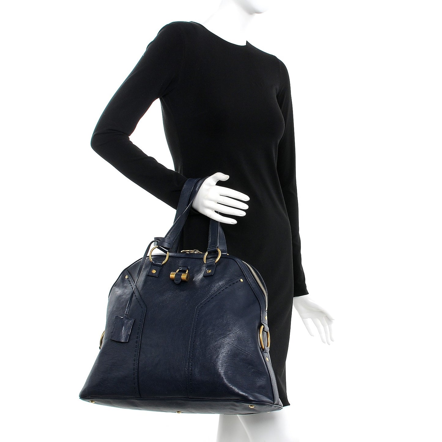 Calfskin Oversized Muse Navy Blue
