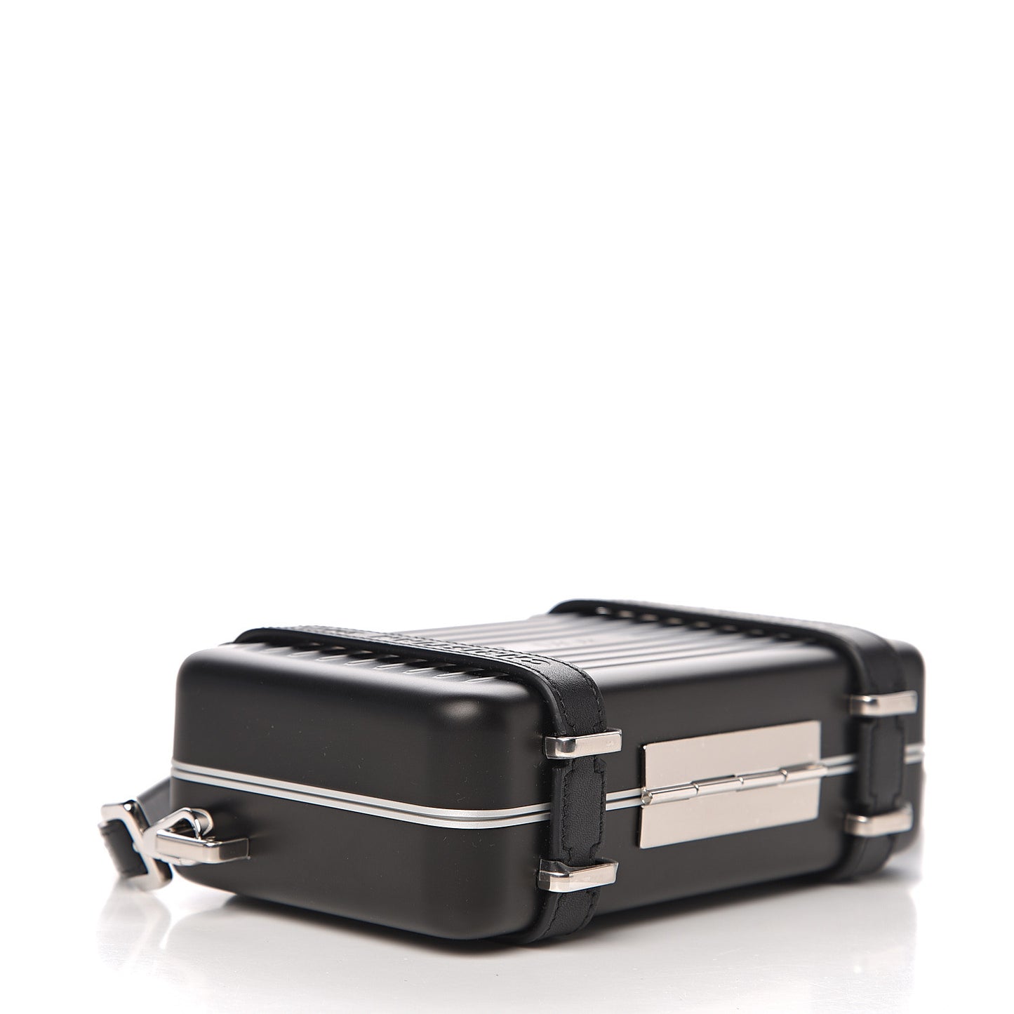 X RIMOWA Aluminum Personal Clutch On Strap Black