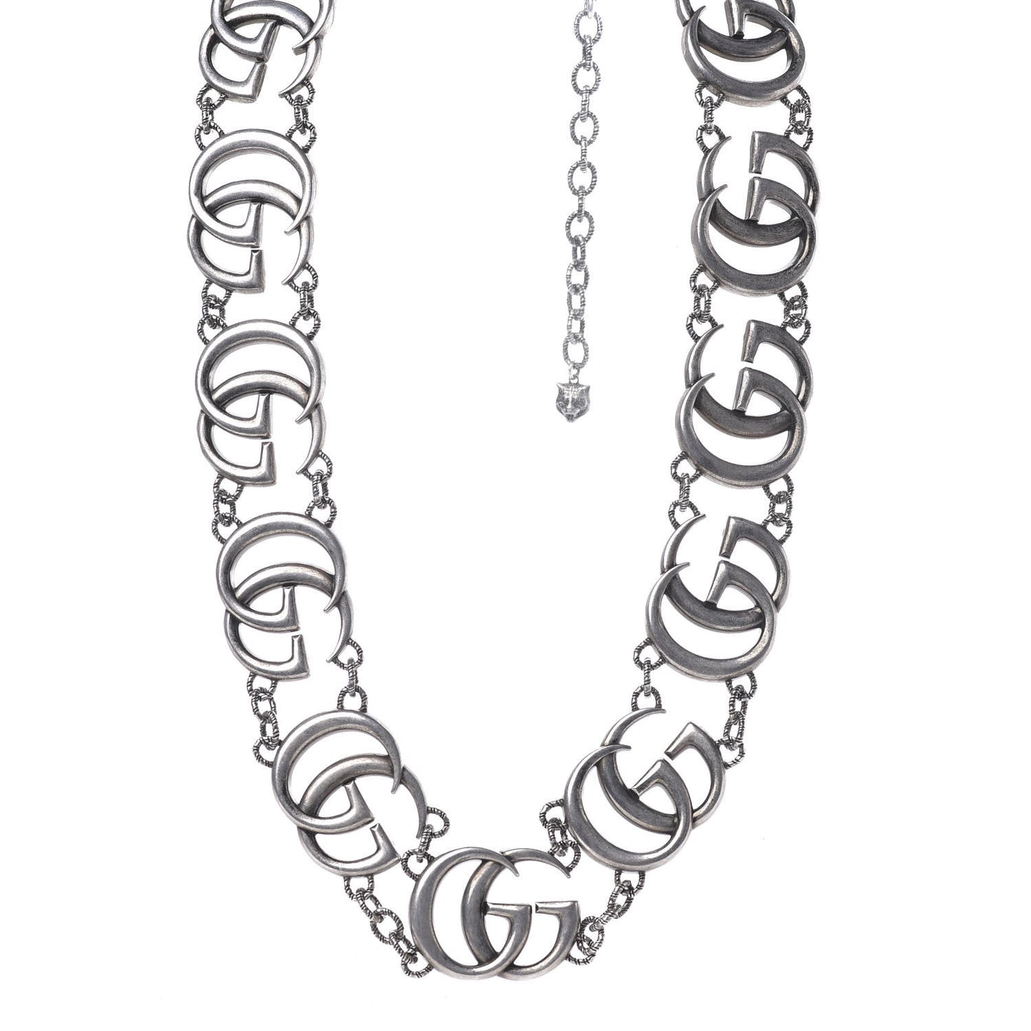 Sterling Silver Double G Marmont Statement Necklace