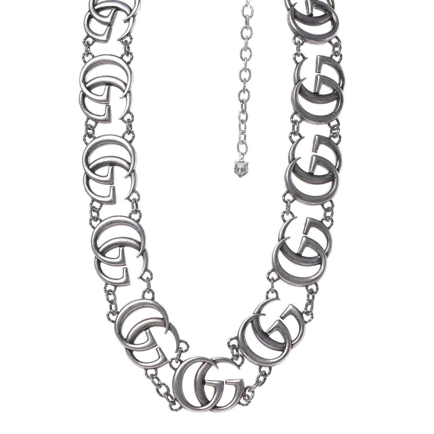 Gucci Sterling Silver Double G Marmont Statement Necklace 1 of 4