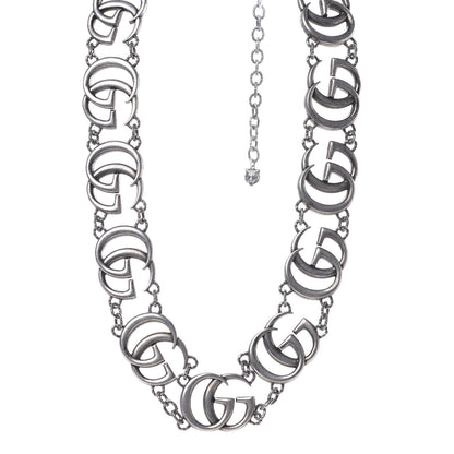 Gucci Sterling Silver Double G Marmont Statement Necklace 1 of 4