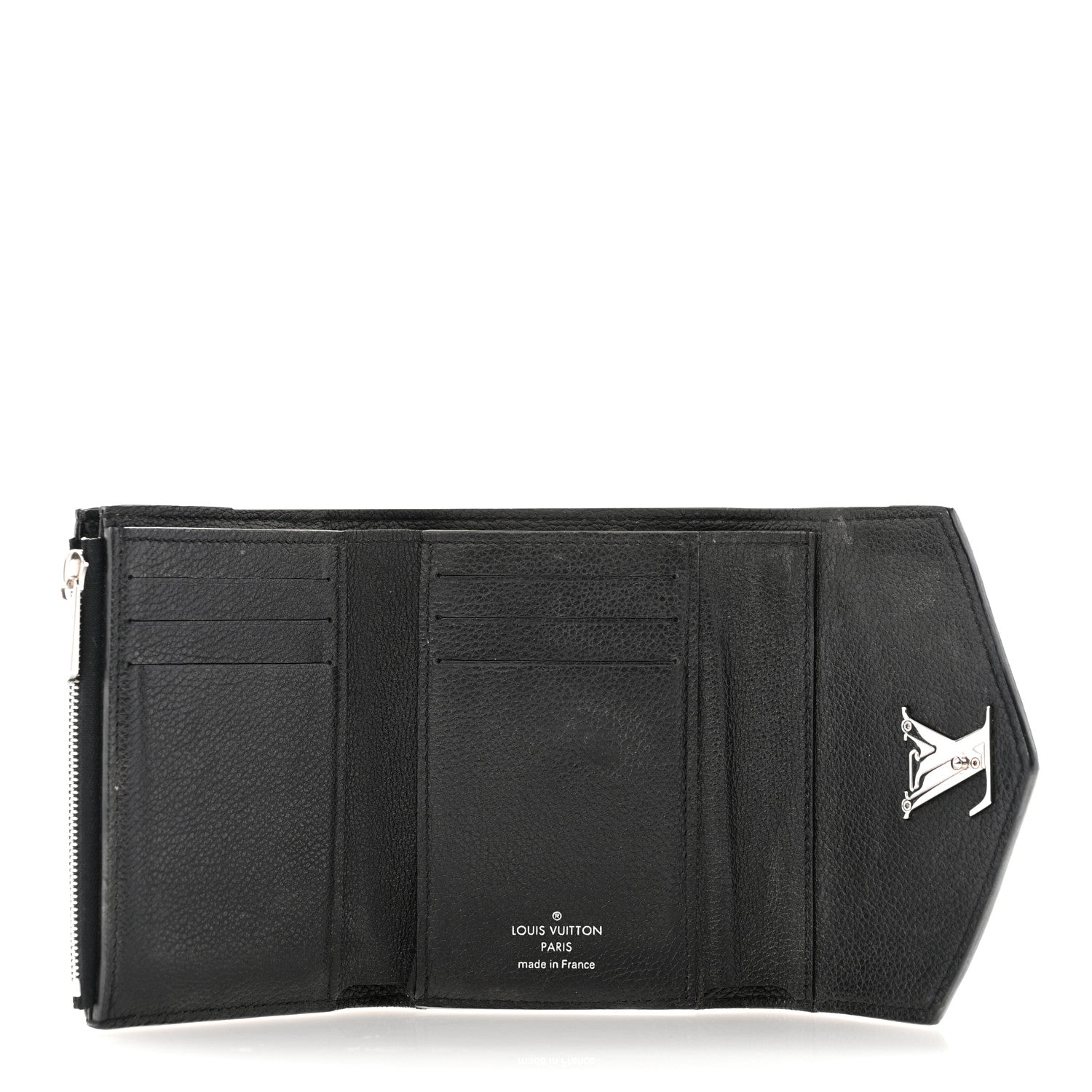 Louis Vuitton Soft Calfskin My Lockme Compact Wallet Black 5 of 13