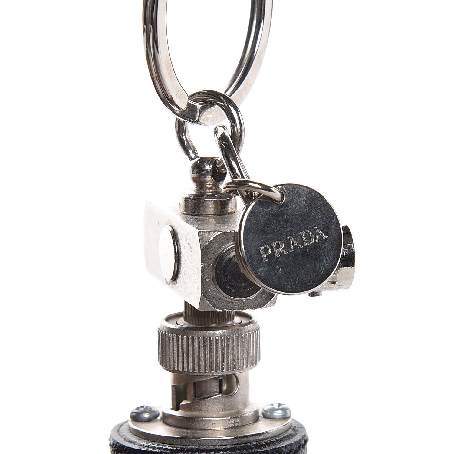 Prada Saffiano Robot Edward Hook Trick Keychain Black 5 of 6