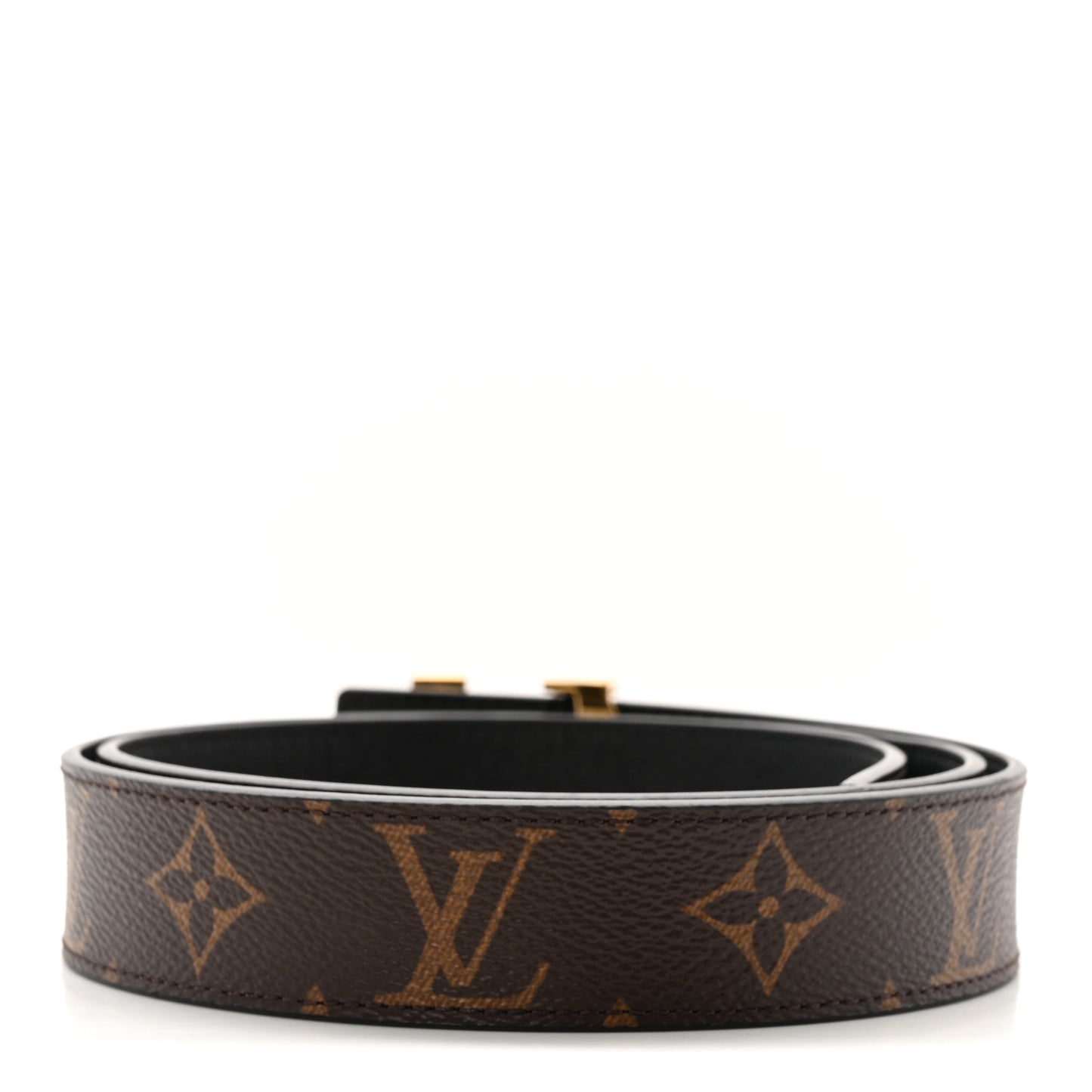 Calfskin Monogram 30mm LV Initiales Reversible Belt 85 34 Black
