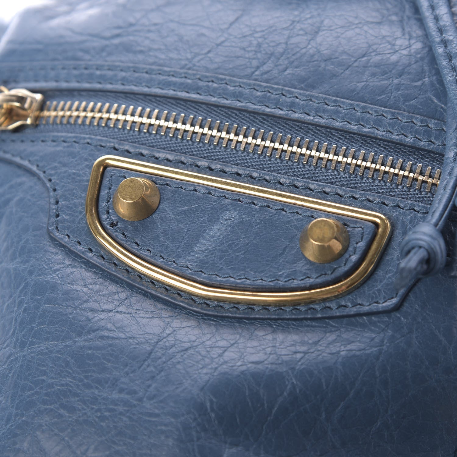 Balenciaga Agneau Gold Metallic Edge Hardware Backpack Bleu Abysse 10 of 10