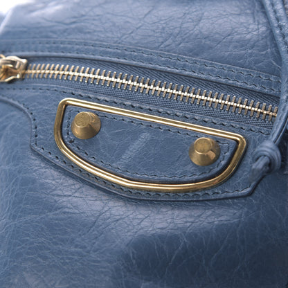 Balenciaga Agneau Gold Metallic Edge Hardware Backpack Bleu Abysse 10 of 10