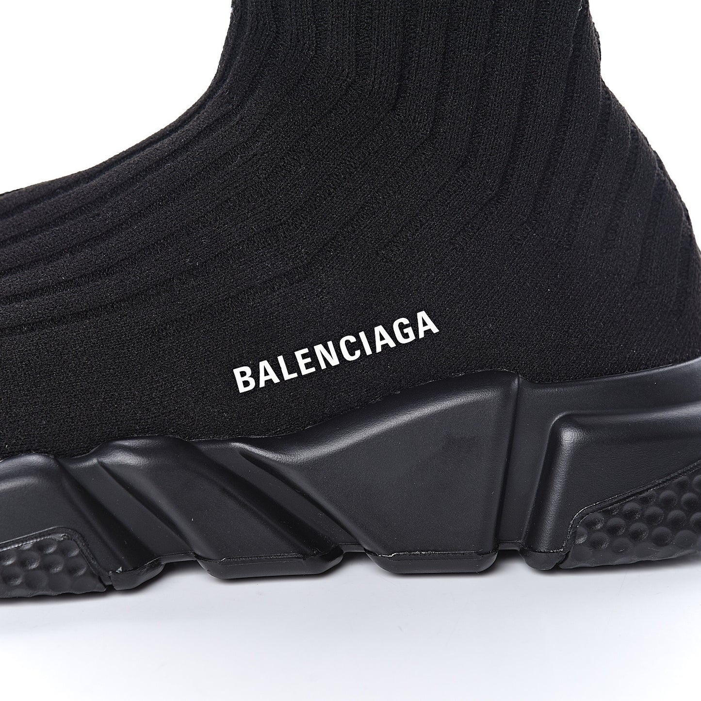 Ribbed Effect Knit Mens Speed Sneakers 42 Black