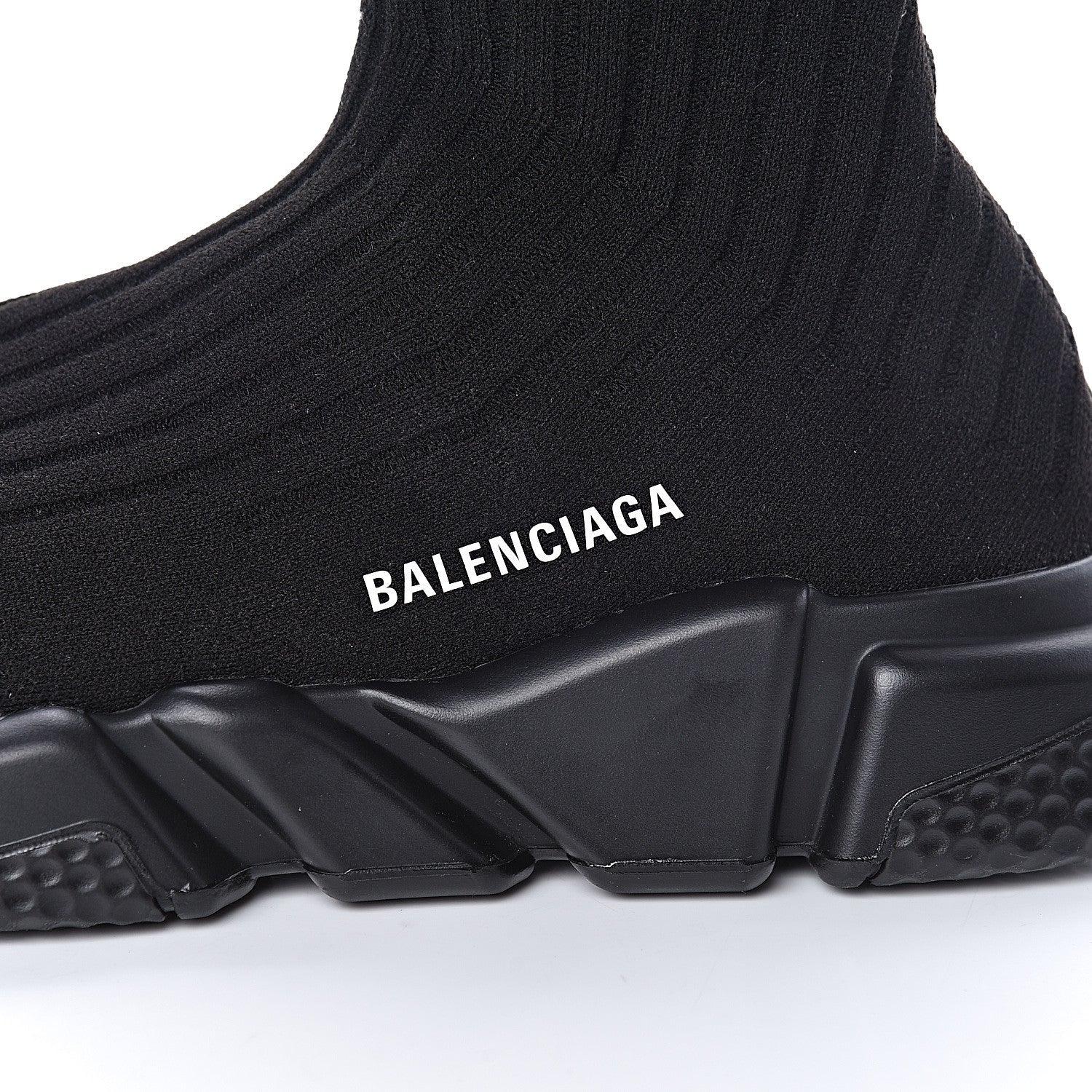 Balenciaga Ribbed Effect Knit Mens Speed Sneakers 42 Black 5 of 10