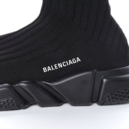 Balenciaga Ribbed Effect Knit Mens Speed Sneakers 42 Black 5 of 10