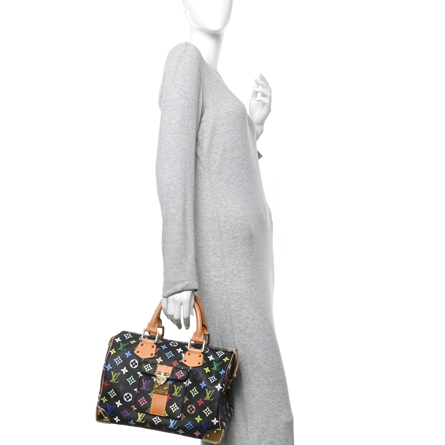 Louis Vuitton Monogram Multicolor Speedy 30 Black 2 of 9