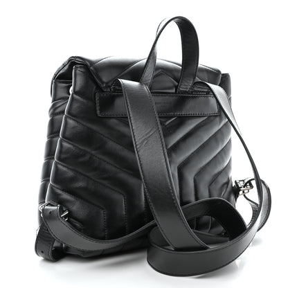 Saint Laurent Calfskin Y Quilted Monogram Small Loulou Backpack Black 2 of 13