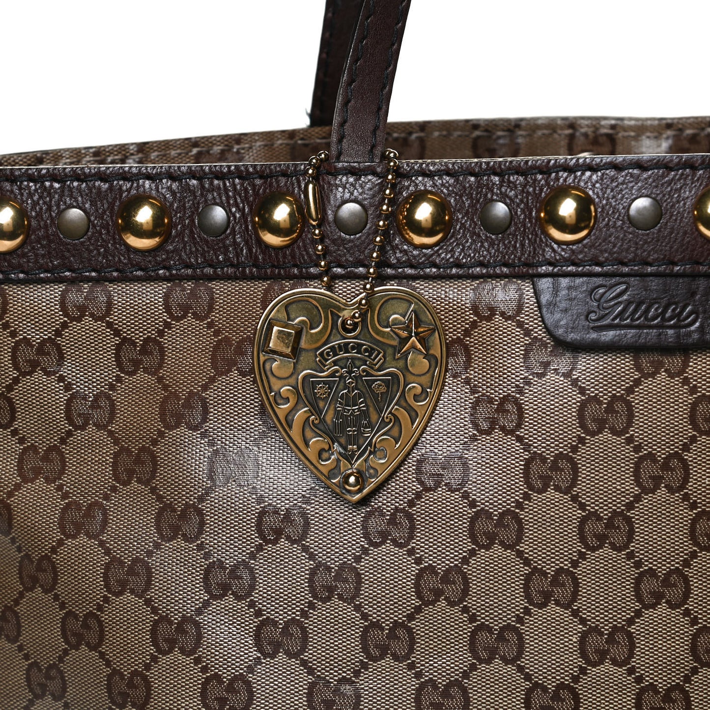 Crystal Monogram Large Babouska Vertical Shopping Tote Brown