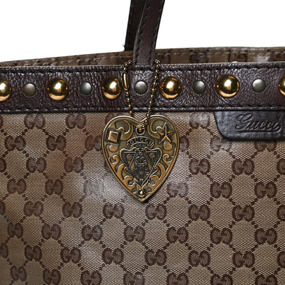 Gucci Crystal Monogram Large Babouska Vertical Shopping Tote Brown 12 of 12