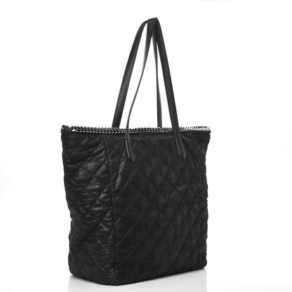 Stella McCartney Shaggy Deer Quilted Falabella Shopper Tote Black 3 of 10